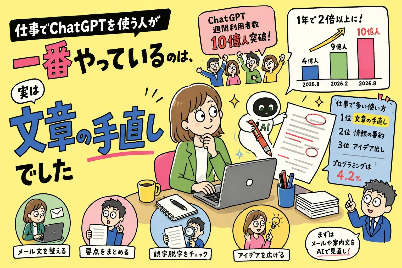 <span id="hs_cos_wrapper_name" class="hs_cos_wrapper hs_cos_wrapper_meta_field hs_cos_wrapper_type_text" style="" data-hs-cos-general-type="meta_field" data-hs-cos-type="text" >仕事でChatGPTを使う人が一番やっているのは、実は「文章の手直し」でした</span>